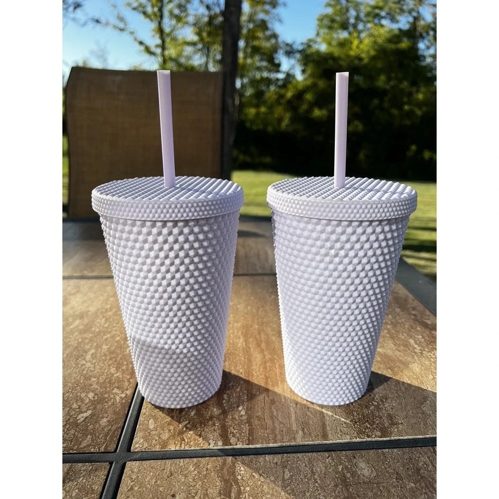 Starbucks Tumbler Matte Lavender Purple Diamond Studded Grande Water Cup‎ 16oz
